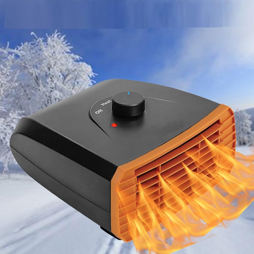 Riloer 150W 12V 2 en 1 Voiture Auto Allume-Cigare Chauffage, Ventilateur De Refroidissement Dégivrage Antibuée 120W Portable Chauffage De Voiture Dégivreur