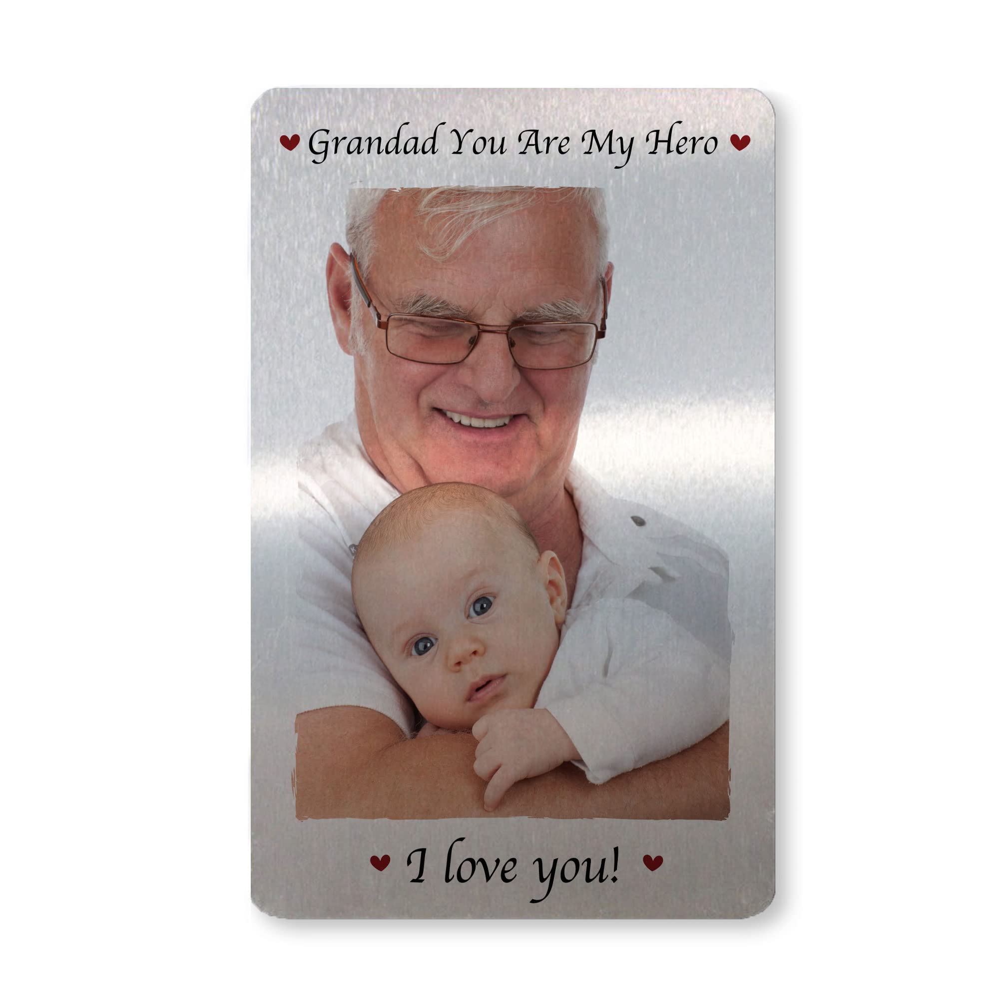 GRANDAD Gift Personalised Metal Wallet Card Fathers Day Birthday Gift Thank You