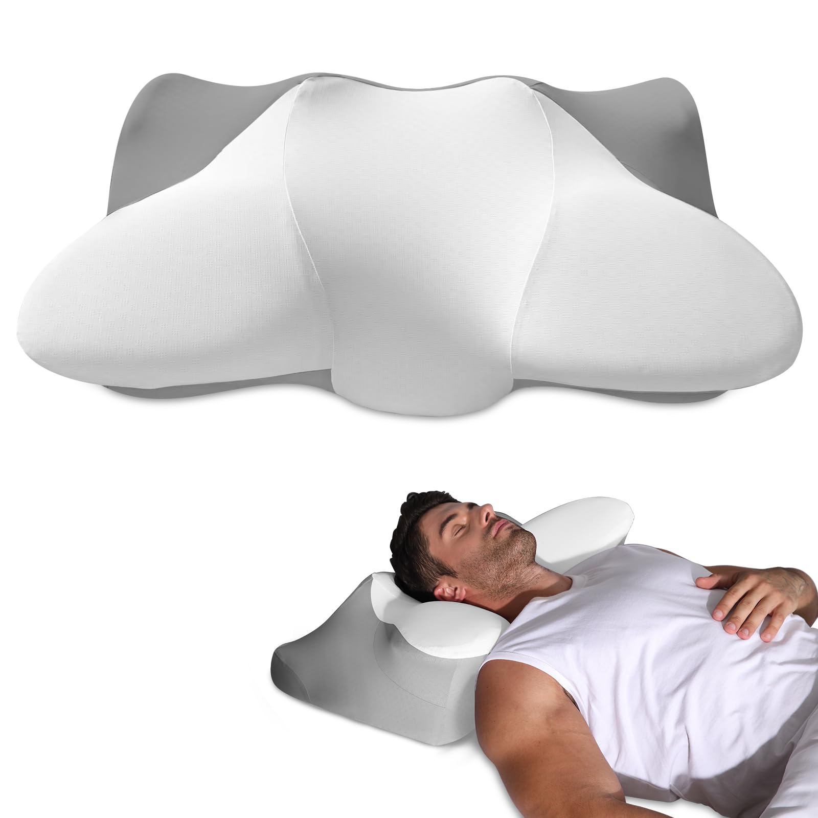 Amazon.com: Dual-Height Cervical Neck Pillow for Pain Relief