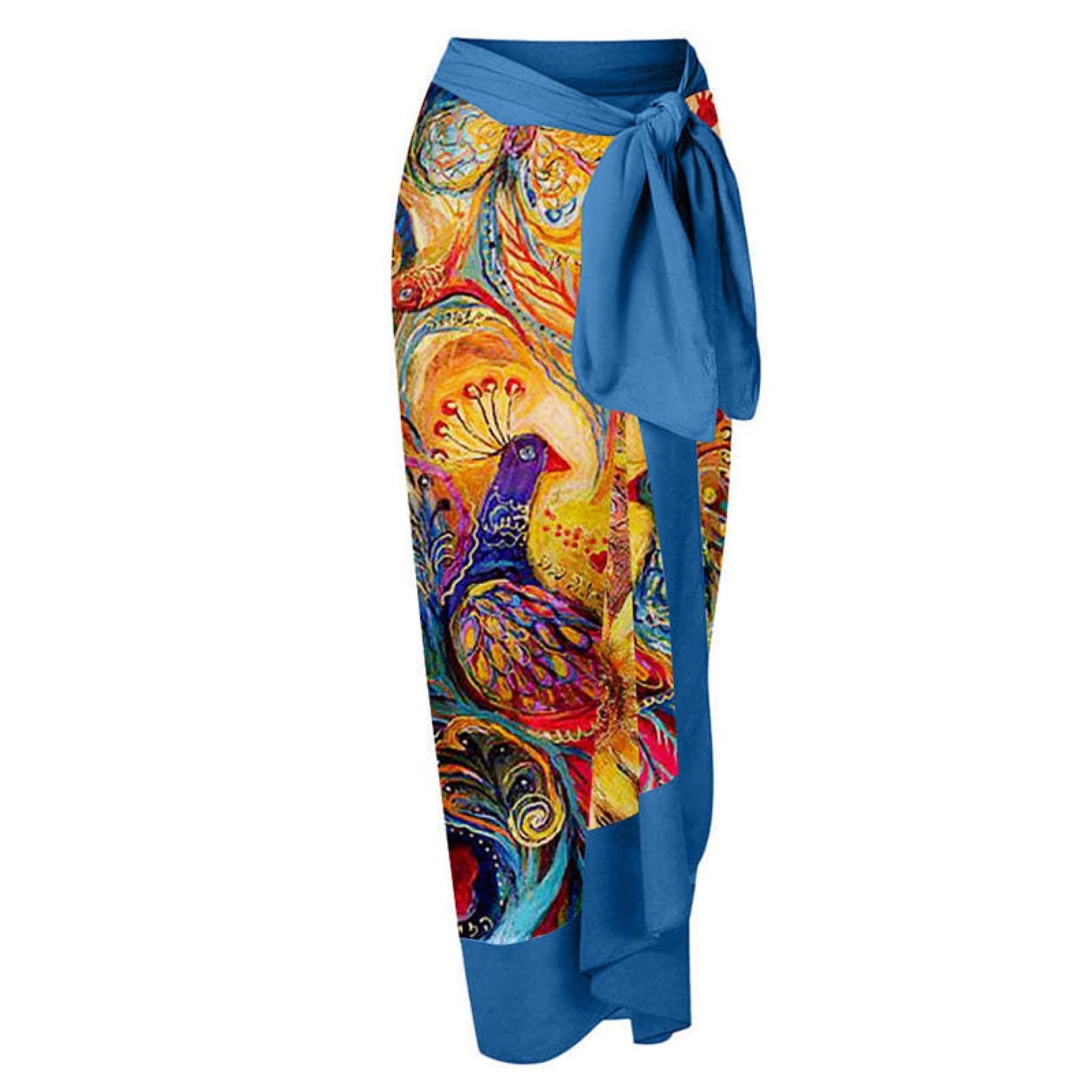 Mujeres Traje De Baño De Dos Piezas con Falda Larga Sarong Playa Cover Up Beachwear para Playa, Piscina, Vacaciones Tropicales (Color : E, Size : S)