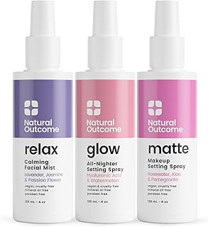 Sponsored Ad - natural outcome Face Mist Trio Collection – Hydrating Facial Mist Spray for Glowing Skin – Rosewater, Laven...
