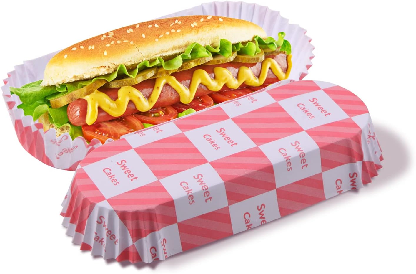 LMTNNB 300Pcs Hot Dog Trays, 6'' Paper Food Trays Eco