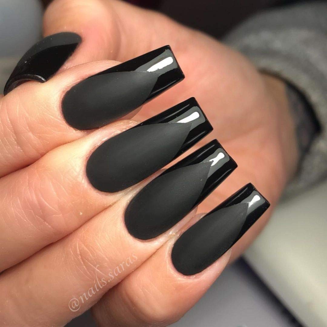 AIMEILI żelowy lakier do paznokci UV LED, czarny do salonu manicure, home DIY, bardzo błyszczący, beztestowy, trwały i odporny na zużycie, 8 ml, 995
