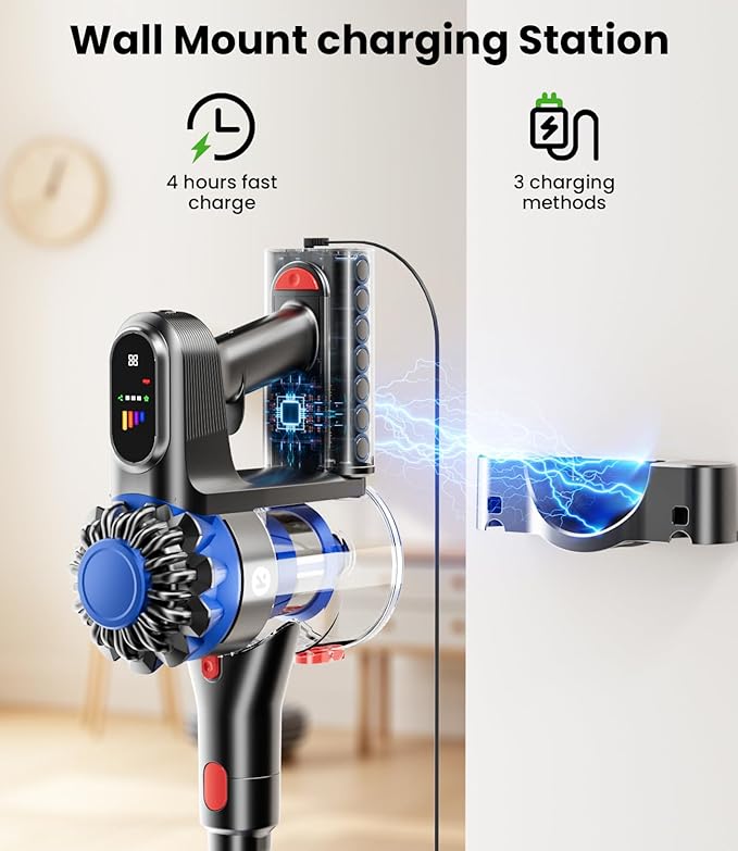 Aspiradora Inalámbrica Escoba 40KPa Filtro HEPA miniatura 8