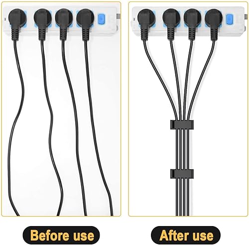 Miniatura 6 de Paquete de 50 clips autoadhesivos para organizar cables, organizadores de cables, soportes de cable para TV, PC, portátil, cable Ethernet,