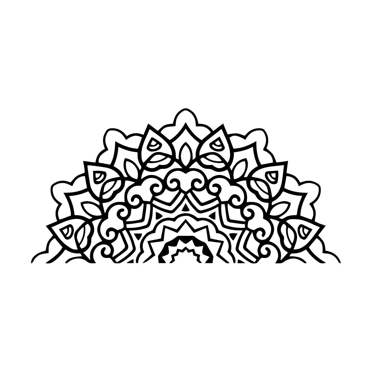 Half Mandala Window Decals Car Decals Wall Decal Vinyl Decal Mandala Sticker Boho Om Zen Yoga Bedroom Wall Art Mural Large - 42x84cm — image 1