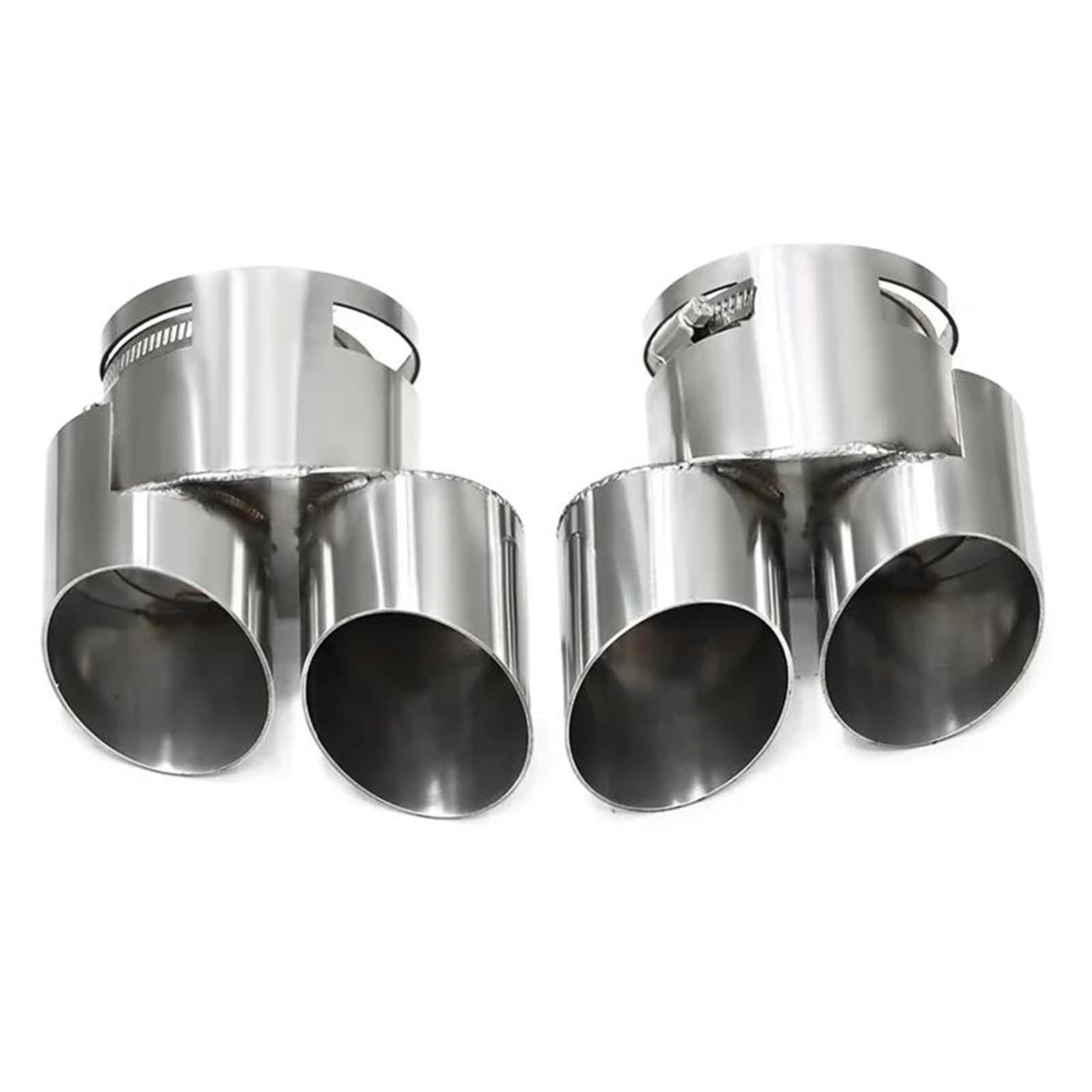 Tail Pipe Exhaust Tip For BMW G05 X5 G06 X6 Quad Tailpipe No Welding Pipe Stainless Steel No Cutting Muffler Nozzle End Exhaust Pipe(فضة)