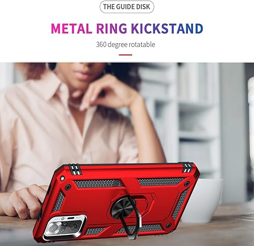 Miniatura 9 de Zoeirc Funda protectora para Redmi Note 10 ProNote 10 Pro Max con protector de pantalla de vidrio templado, grado militar, soporte magnético para