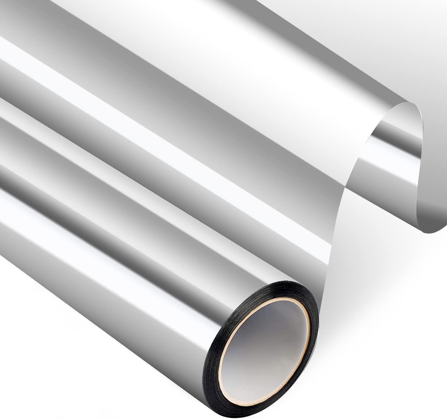 Photo 1 of Window Film Privacy One Way - Window Tint for Home Film Static Cling Sun Blocking Heat Control Anti Uv Mirror Window Film Privacy Day and Night (Silver, 17.5 Inch X 6.5 Feet Silver 17.5 Inch x 6.5 Feet