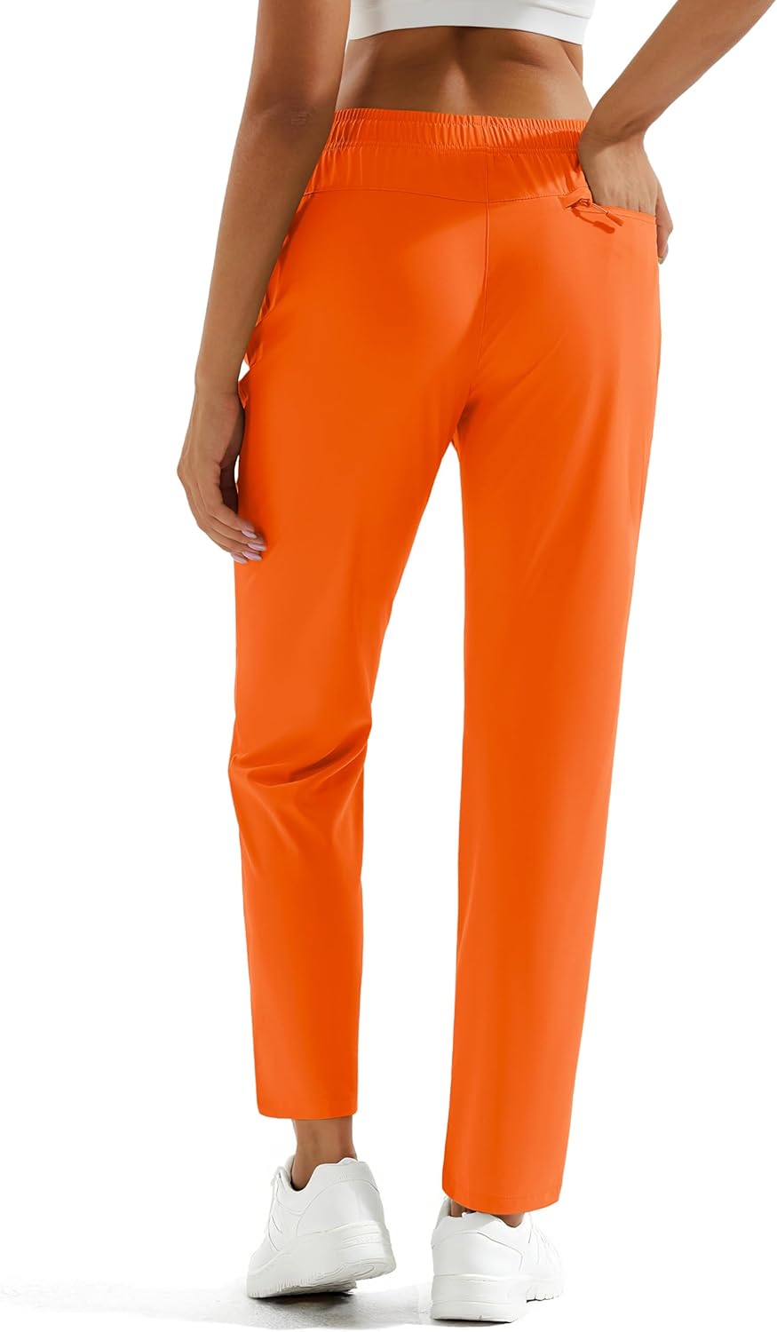 MAGCOMSEN Women's Hiking Pants Lightweight Quick Dry UPF 50 Water Resistant Elastic Waist Golf Travel Pants Zip Pockets - Image 3