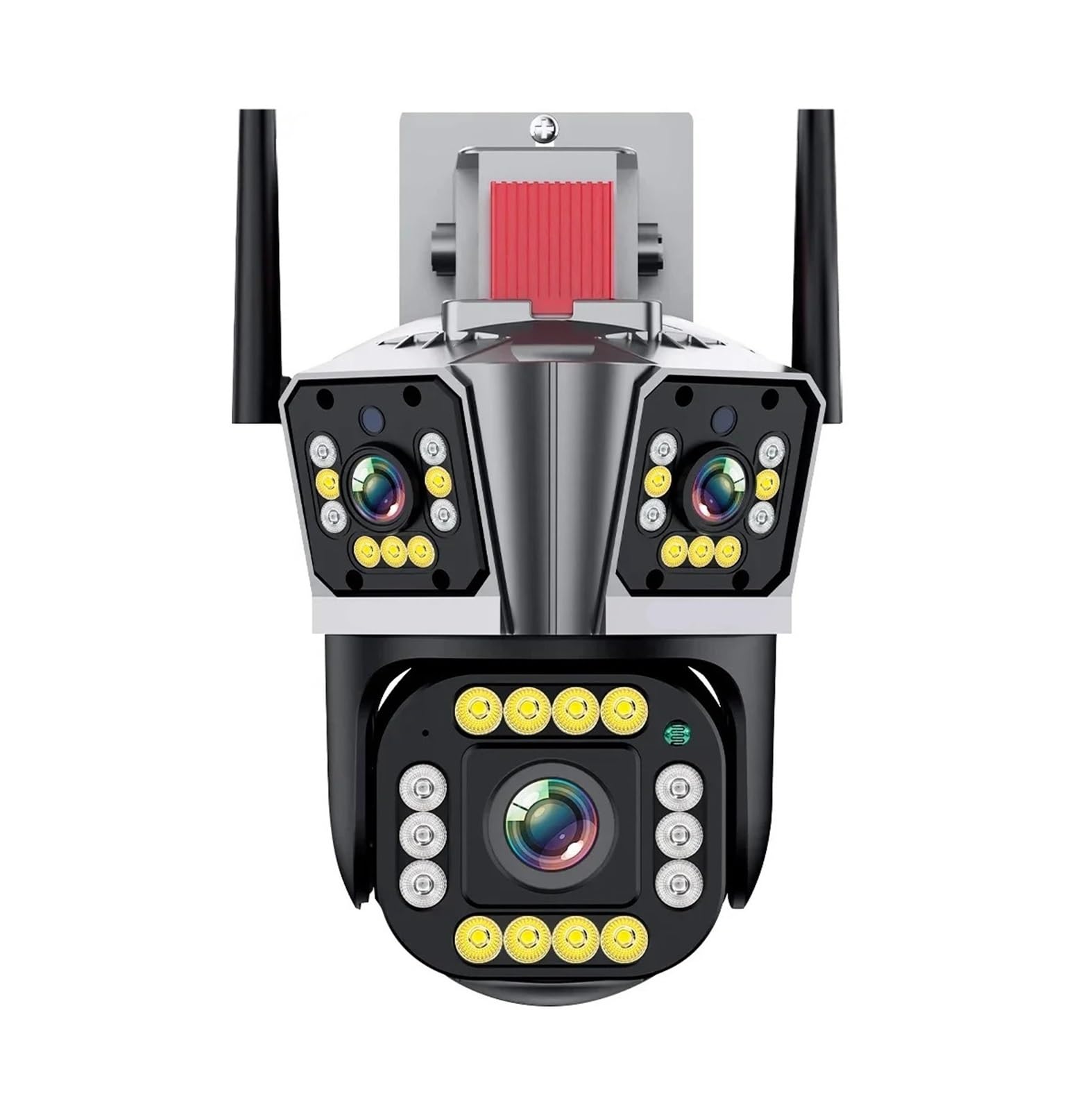 NCAEVGXRWJT 16MP 8K WiFi Outdoor Security Cam Four Lens Three Screen 10X Optical Zoom 360° Auto Tracking Surveillance Device(AU_8K CAM 10X)