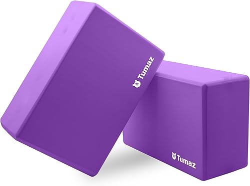 Miniatura 8 de Tumaz Non-Slip Yoga Blocks 2-Pack - High DensityLightweight EVA Foam & Natural Cork for Stability, Premium Set with E-Book Included