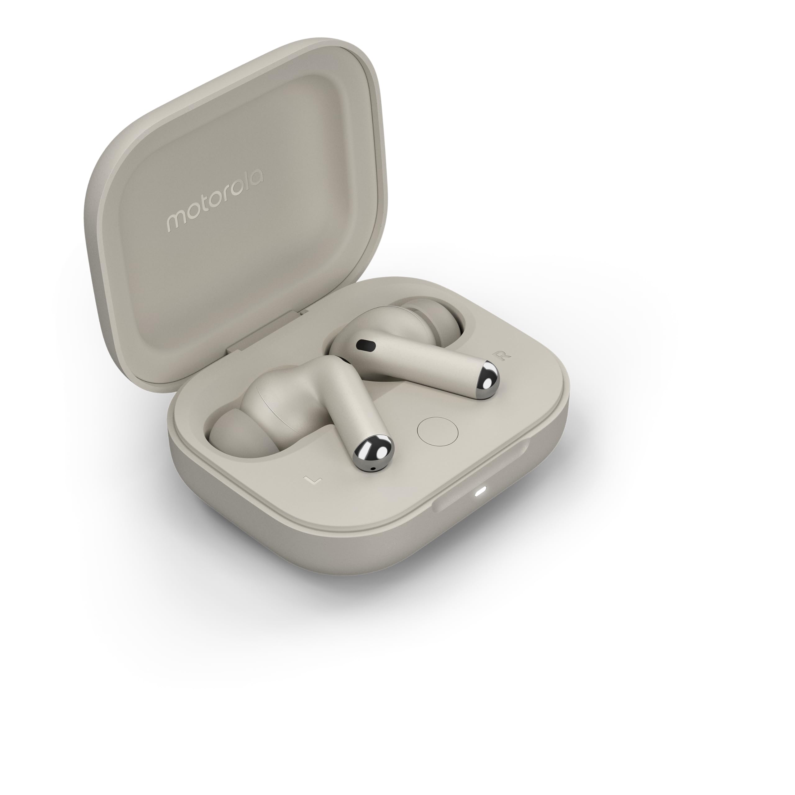 motorola, Słuchawki Moto Buds+ z dźwiękiem by Bose, dwoma dynamicznymi przetwornikami i dźwiękiem o optymalnej rozdzielczości, Dolby Head Tracking i Dolby Atmos, dynamiczna aktywna redukcja szumów,