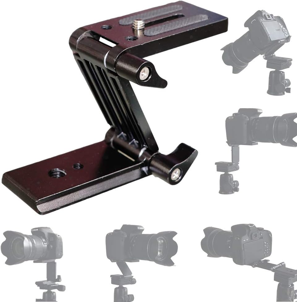 Universal Flex Tilt Head Z Mount Bracket with Arca-Swiss and Tripod Quick Release Plate for Camera Slider Rail Cage Rig Gimbal Stabilizer Compatible with DSLR Canon Nikon Sony