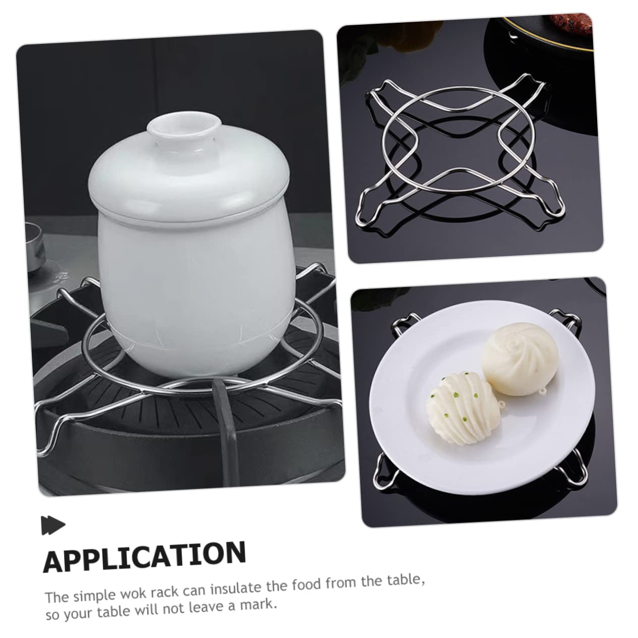 Cabilock 2pcs Stainless Steel Cooling Rack for Cooking Multi Function Steam Rack Wear Resistant Kitchen Countertop Protector for Air Fryers Stockpots and Pressure Cookers