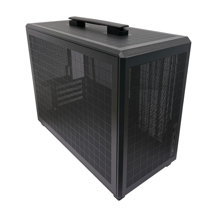 LC-Power Gaming 718MB Cuboid Case PC | Torre Micro-ATX con flusso d'aria Push & Pull Airflow, design a rete perimetrale | USB-C (Gen. 3.2) | Spazio per ventole 5X 120 mm | Pannelli laterali senza