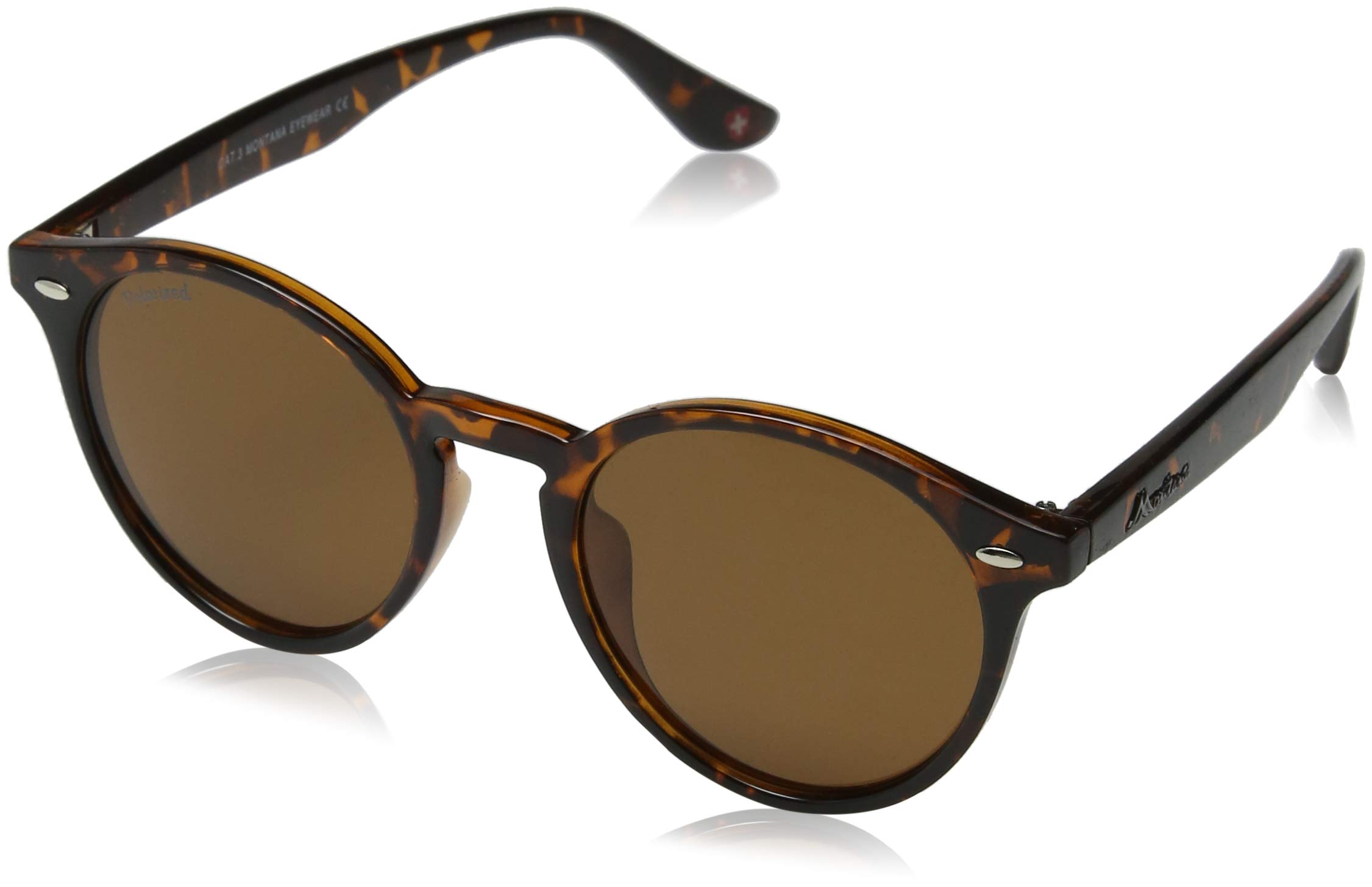 Montana Unisex Brown Round Tortoise Polarized Mp20b Sunglasses