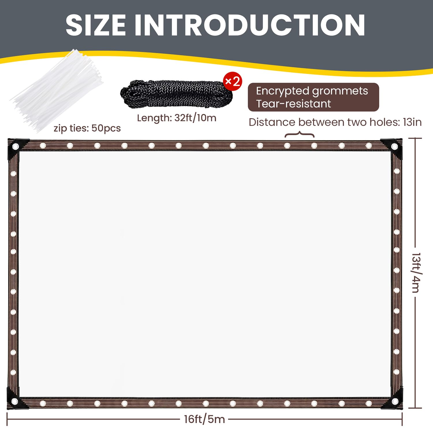 13X16FT Clear Waterproof Tarps(increase grommets,Windproof Rope +Ties)Poly Tarpaulin Outdoor Garden Rainproof Covering,Clear Vinyl Tarp with for patio,for Covering Henhouse Porch Canopy Plant Camping