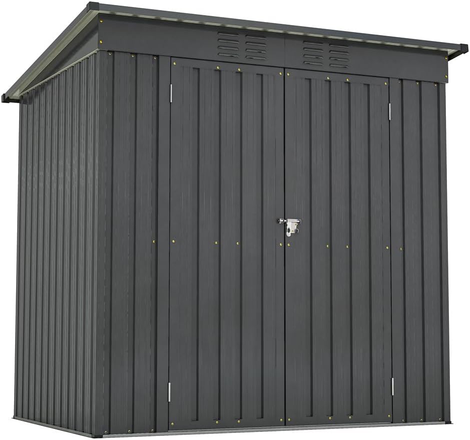 Outdoor Storage Shed 6 X 4 FT, Metal Storage Shed, Outdoor Tool Storage Shed with Door Lock, Waterproof, for Backyard, Garden Patio Lawn