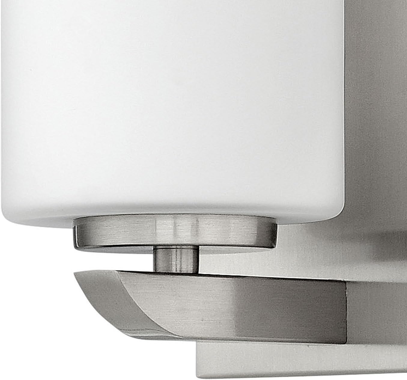 Hinkley Kyra Small One Light Bathroom Vanity Fixture, Install Up/Down, Etched Opal Shade, Brushed Nickel
