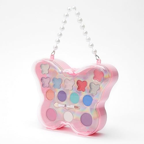 Claire's Accesorios Butterfly Purse Kit de maquillaje para niñas con sombras de ojos y brillos de labios en divertidos colores brillantes