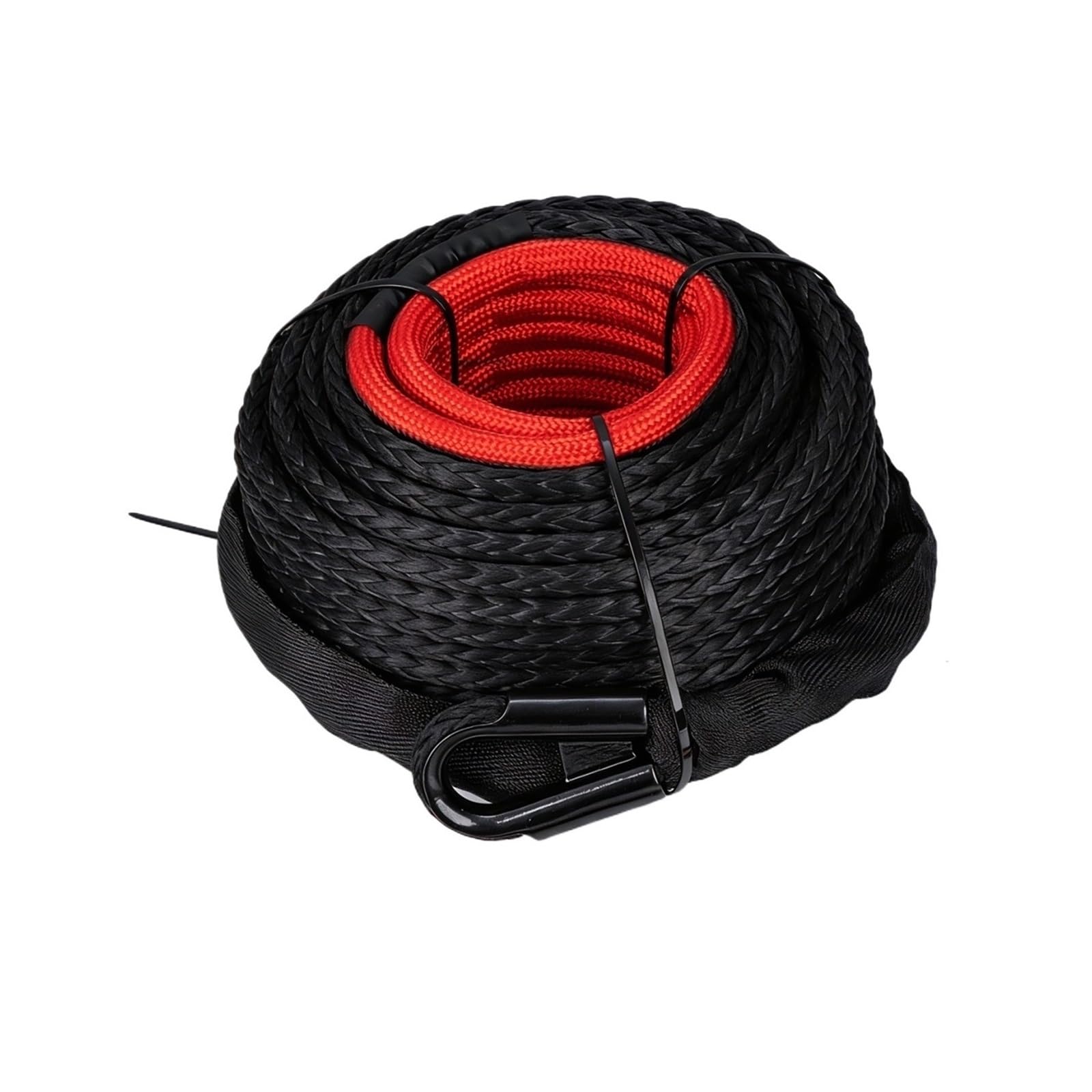 Syntetyczna Lina Wyciągarki O Wymiarach 10 Mm X 26 M, 22500LBS Z Tuleją Ochronną, Pasek Bezpieczeństwa Off-Road 4x4, SUV, Ciężarówka elektryczny Wciągnik łańcuchowy