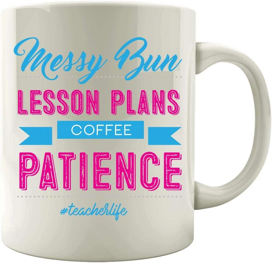 Teacher Mug Funny Messy Bun Lesson Plan Gifts For