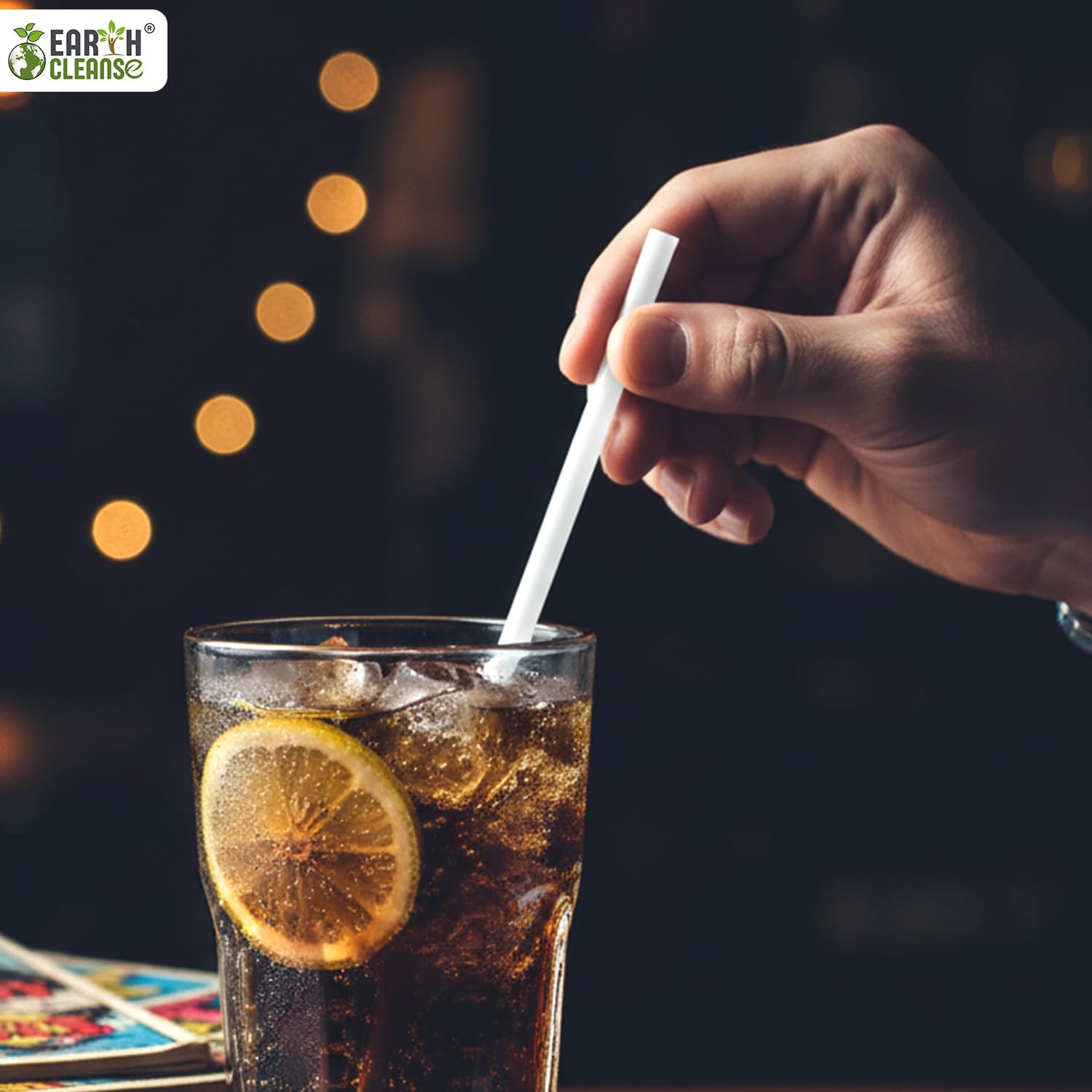 EARTH CLEANSE Compostable PLA Straws 6mm x 260mm 210 Micron Pack of 10000 Eco-Friendly Biodegradable Drinking Straws Plastic-Free Sustainable Cups Straws for Restaurants, Cafes, Parties