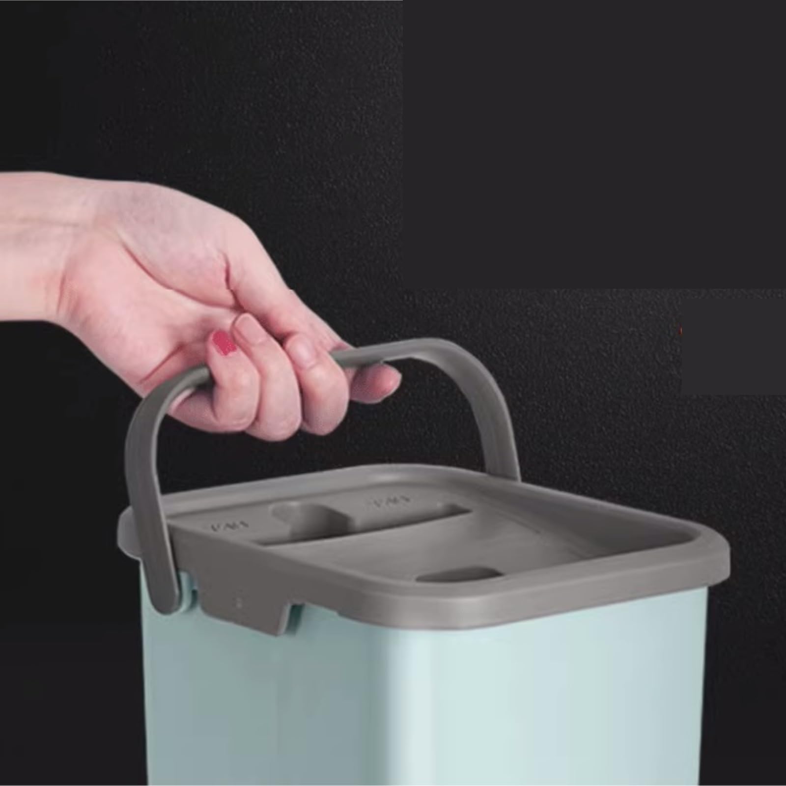 Fregona Cubo para Trapeador Plano con Manos Libres para Limpieza De Pisos Húmedos Y Secos, Cabezales Giratorios 360 ​​Grados Reutilizable Limpieza Suelo(Blue)