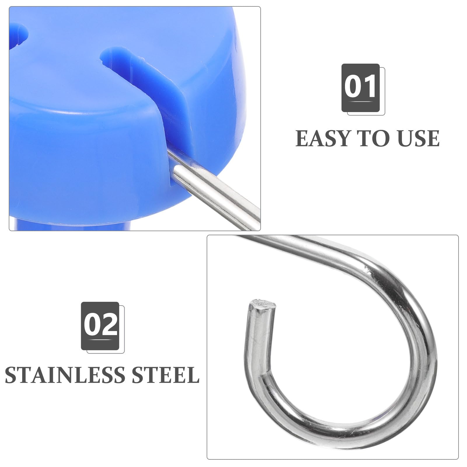 ORFOFE Soporte portátil para suero intravenoso con gancho azul, accesorio para estante de infusión de 13 mm, gancho pequeño para uso clínico, hospitalario y doméstico, pieza ligera y duradera