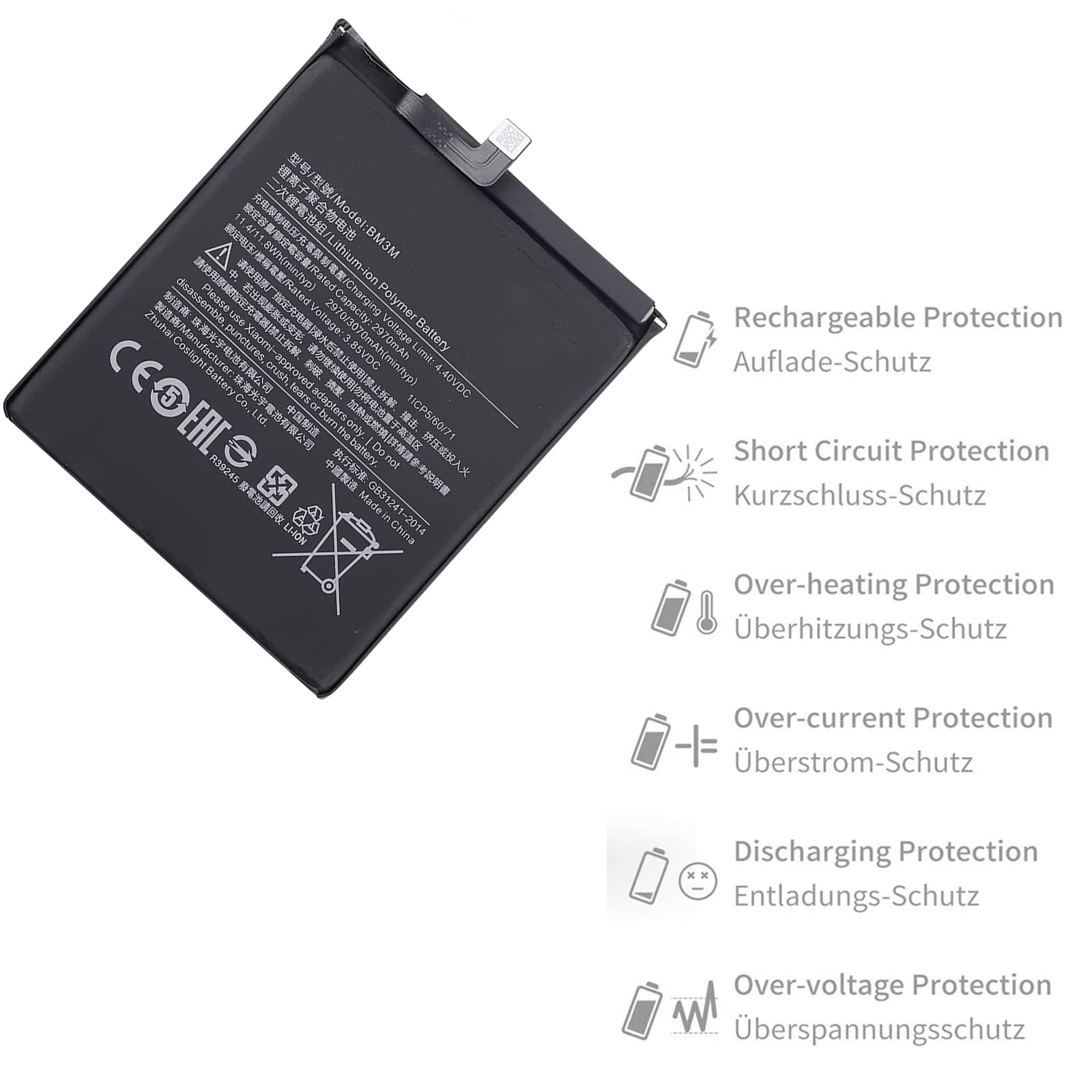 Batterie De Remplacement Pour Xiaomi Mi 9 SE - Référence BM3M - Neuf - Marque GLOBALSTOCK