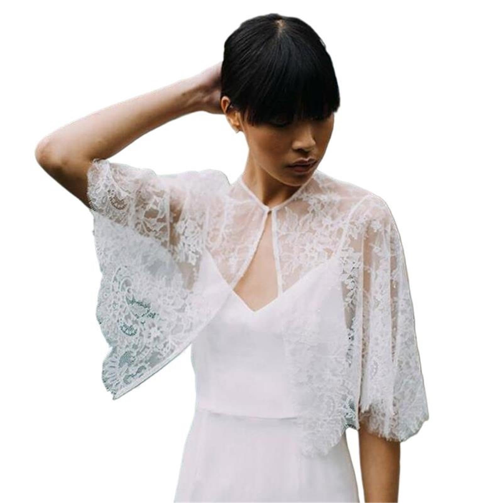 Scialle Donna Elegante Mantello da sposa in pizzo