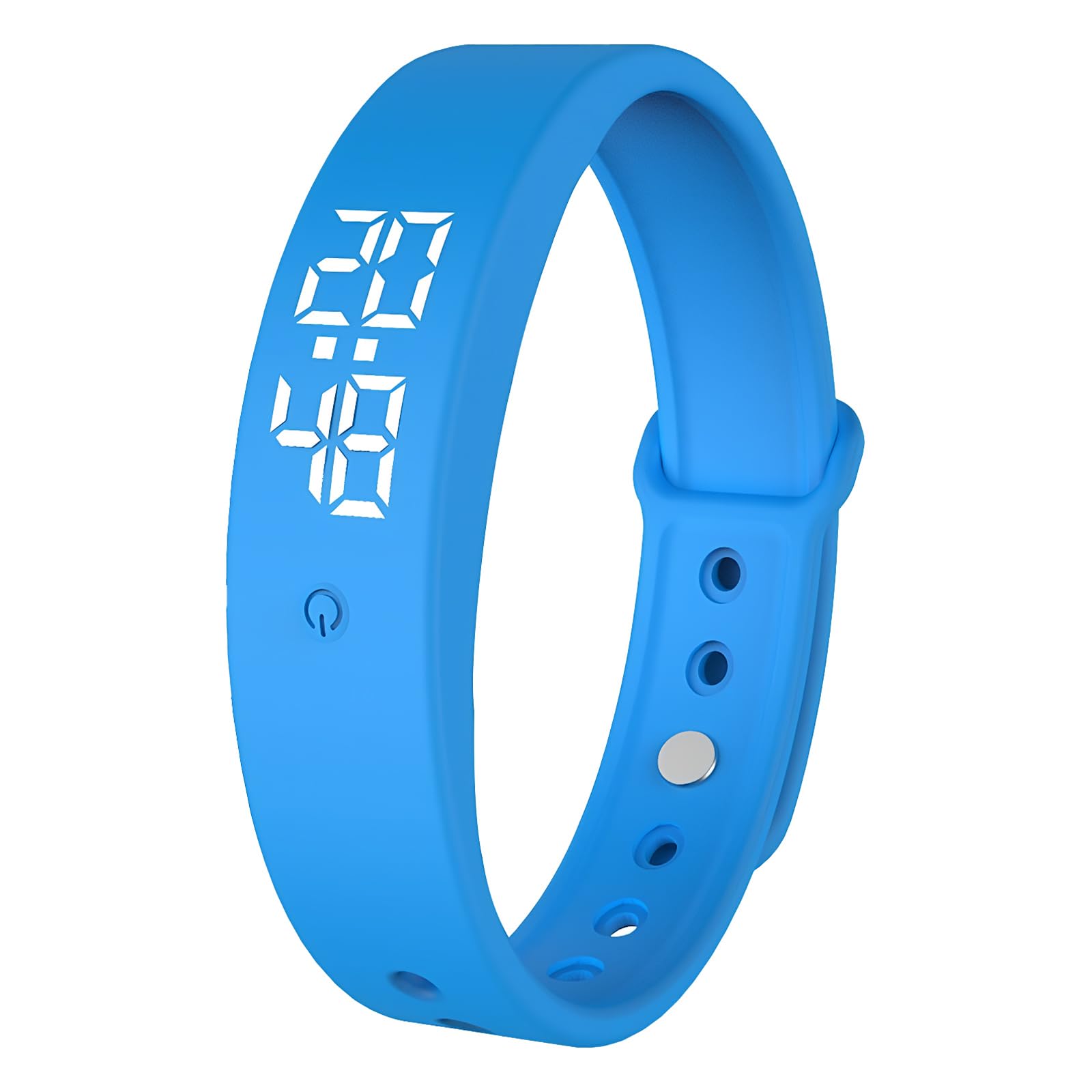 LINXINS Vibrating Alarm Wristband,Waterproof Silent Wrist Alarm Clock 6×Alarms Reminder 3×Times Temperature Measurement for Deep Sleepers Blue