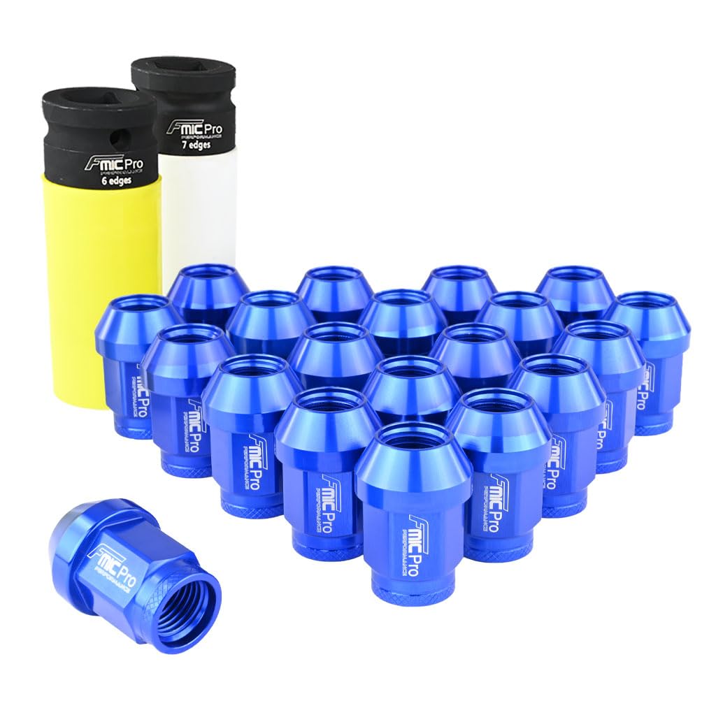 FMIC.EU PERFORMANCE Aluminiowe nakrętki do kół FMIC.Pro M14x1,5 niebieskie 20 sztuk stożkowe wtykane