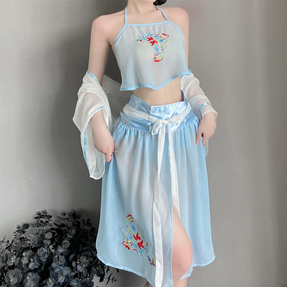 QNCLO Women's cosplay sexy pajamas Chinese cheongsam Japanese geisha dance underwear