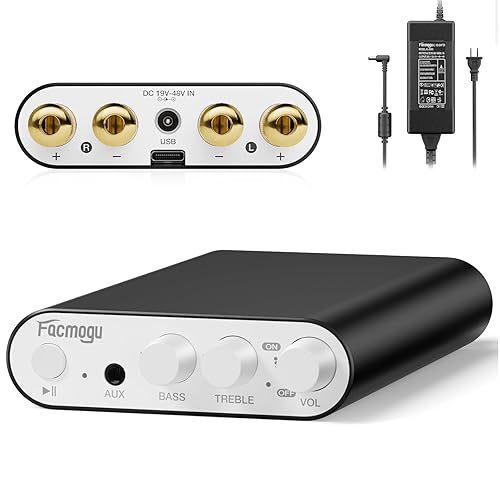 Facmogu M10 Home Audio Amplifier with Bluetooth 5.4, 300W+300W 2.0 Channel Stereo Amplifier System for Home Theater Speakers w/36V Adapter, TPA3255 300W Class D Digital Amp for Home Audio System