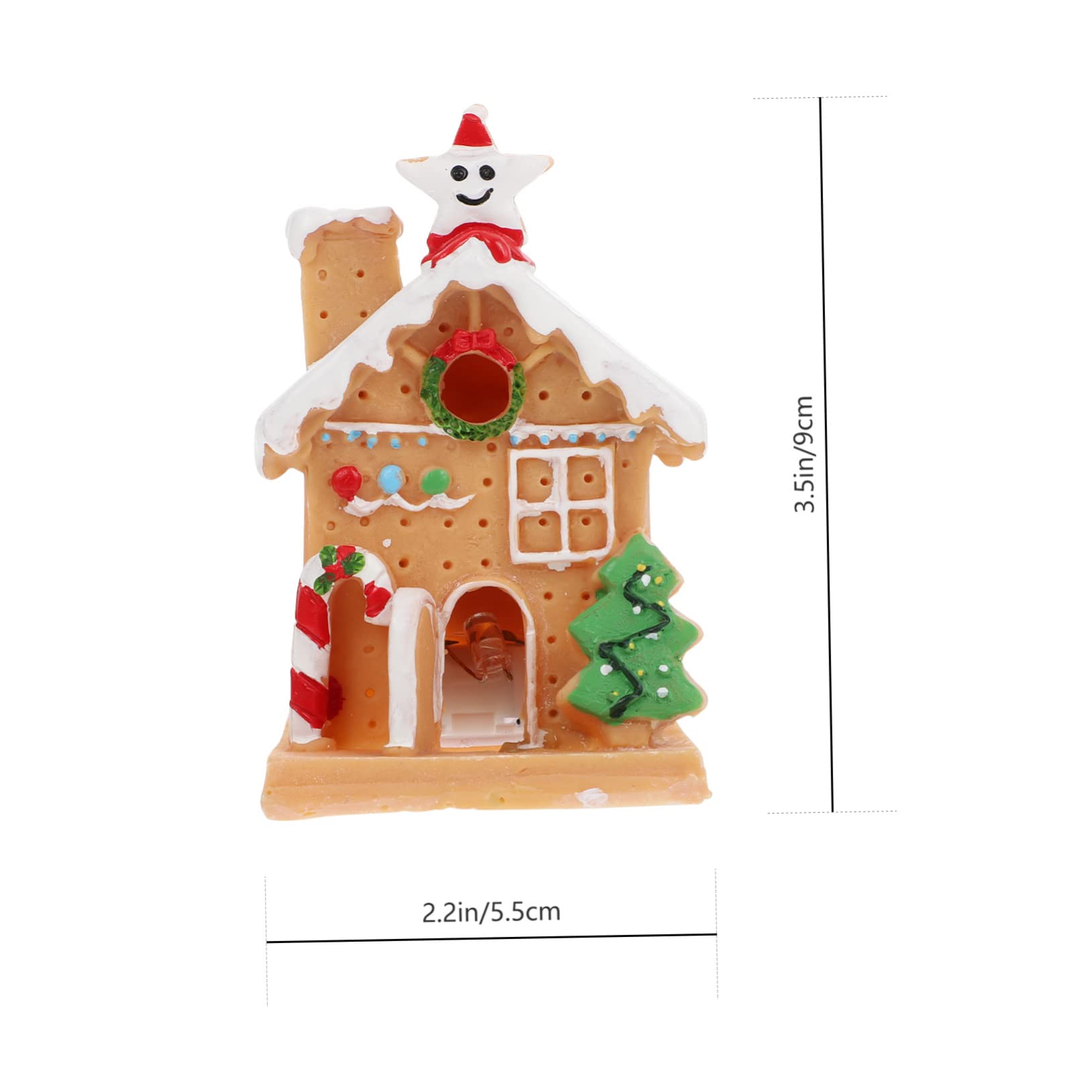 Ciieeo 1pc Resin Christmas House Decor Led Light Small Villa Ornament for Holiday Table Decoration Retro Landscape Adornment for Home and