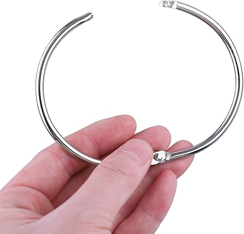 Miniatura 3 de AKONEGE Paquete de 12 anillos de hojas sueltas de 3 pulgadas para tarjetas de índice, libros y anillos de papel extra grandes con acero chapado en