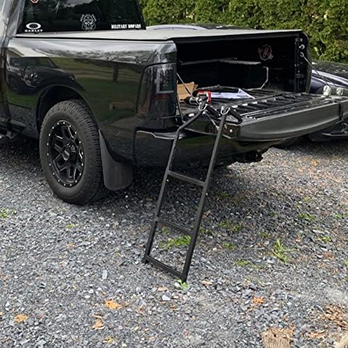 FASTCHE Universal Tailgate Ladder for Pickup Truck Accessories Extendable Tail Gate Step with Stainless Steel Self Drilling Hex Screws