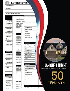 Landlord Tenant Walkthrough Inspection Checklist: 50 Tenants| Rental Apartment Move-In & Move-Out Checklist. Record Condition of House When Moving In and When Moving Out.