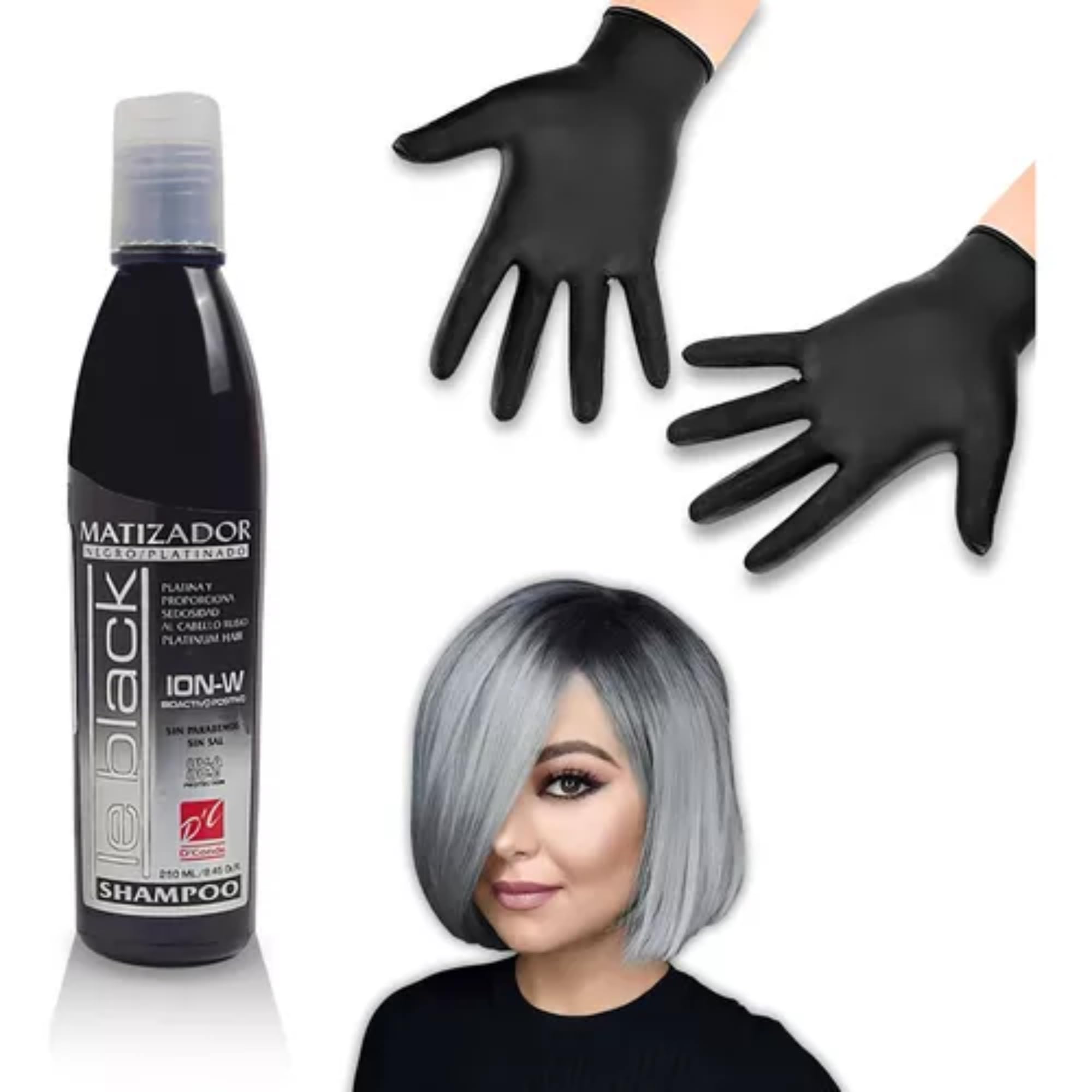D'Conde Le Black Purple Toning Shampoo for Blonde, Silver & Gray Hair, 8.45 Fl Oz