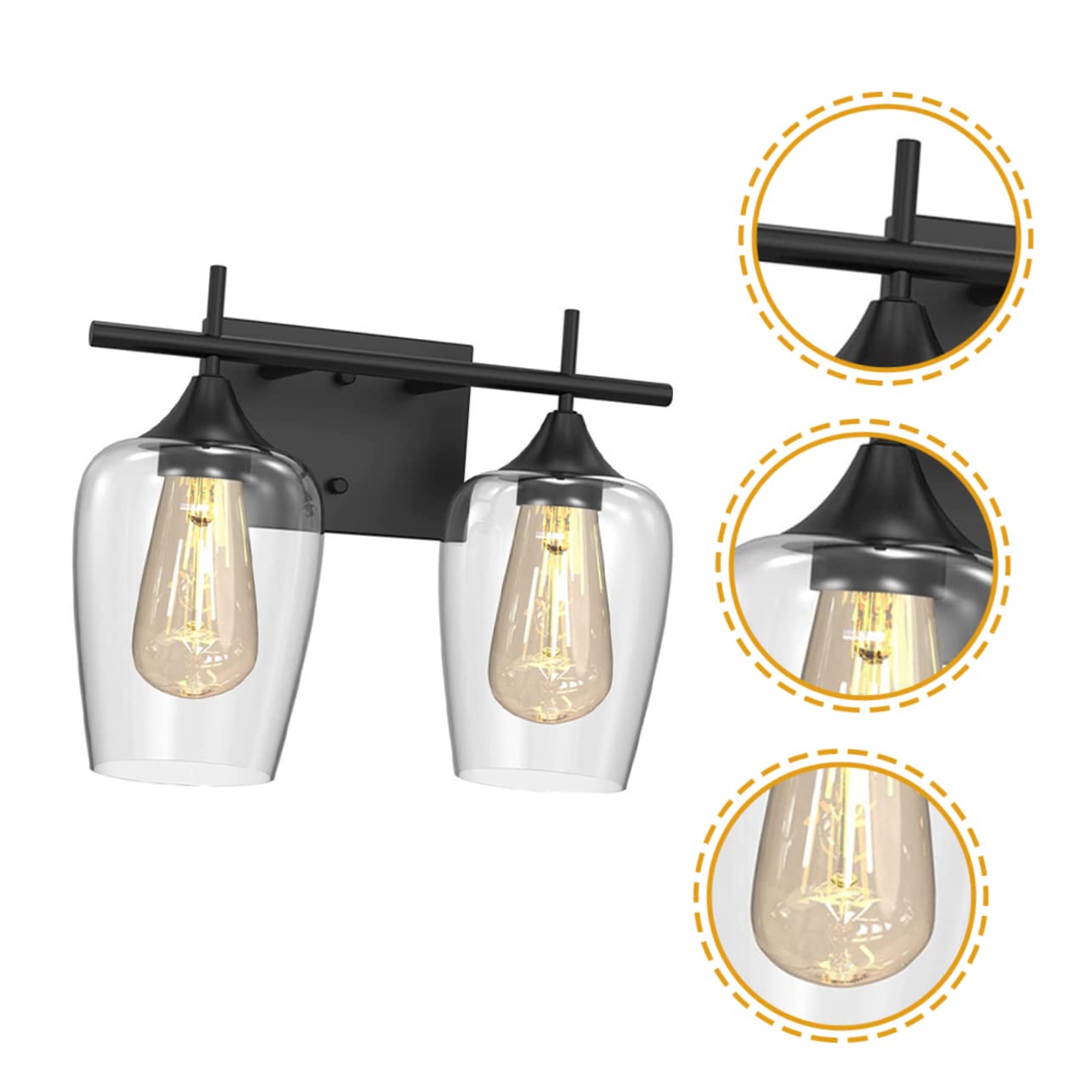 Lampada Da Parete Retrò Parete Specchio Bagno Lampade Per Bagno Luce a Muro Luci Per Lo Specchio Di Vanità Lampadario Ferro Battuto Nero