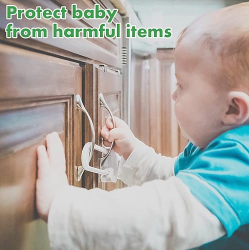 Miniatura 4 de 4 cerraduras de gabinete a prueba de bebés, a prueba de niños, en forma de U, cerraduras de gabinete para niños, para asas, cajones, armario,