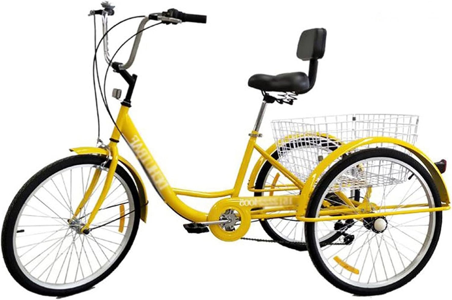 Three Wheel Bike 24in Adult Tricycle Comfort Bicycles Bike with Shopping Basket Cruise Trike 3Wheel+Seat Backrest for Recreation Shopping Picnics Exercise Men's Women's Cycling Pedalling