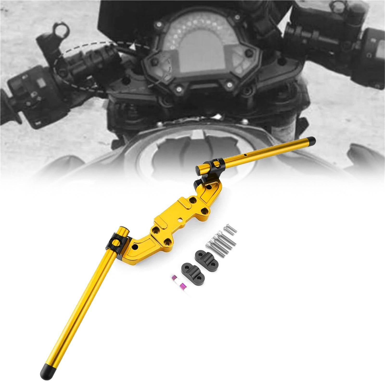 Guidon à clipser Z900 avec plaque séparée en aluminium pour fourche d'origine