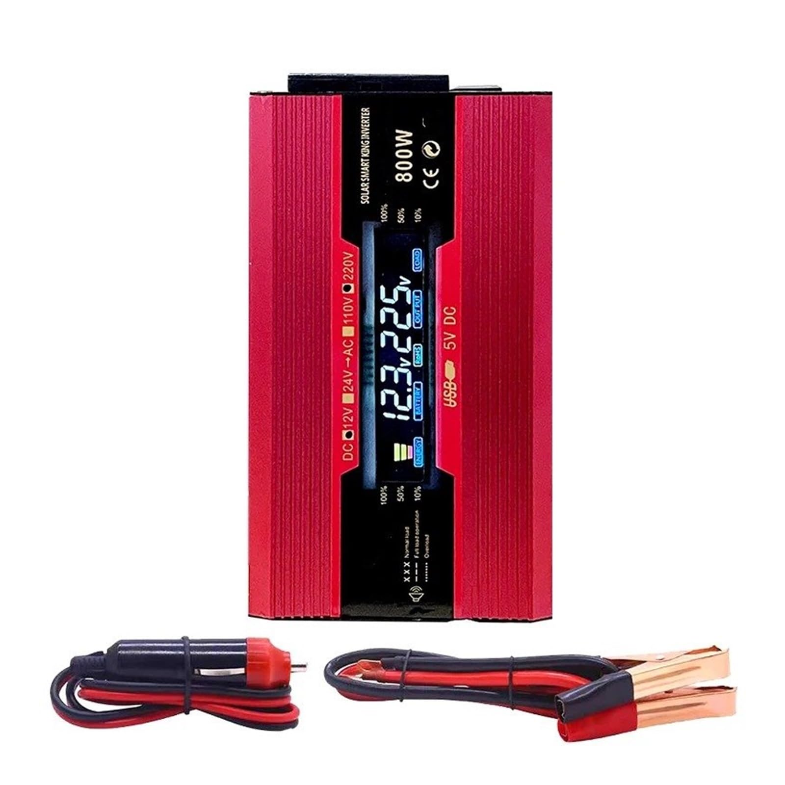Convertidor Corriente Inversor De Corriente para Coche Onda Sinusoidal CC 12 V A CA 220 V Transformador Convertidor Cargador De Coche Adaptador Enchufe De La UE. Convertidor(800W)