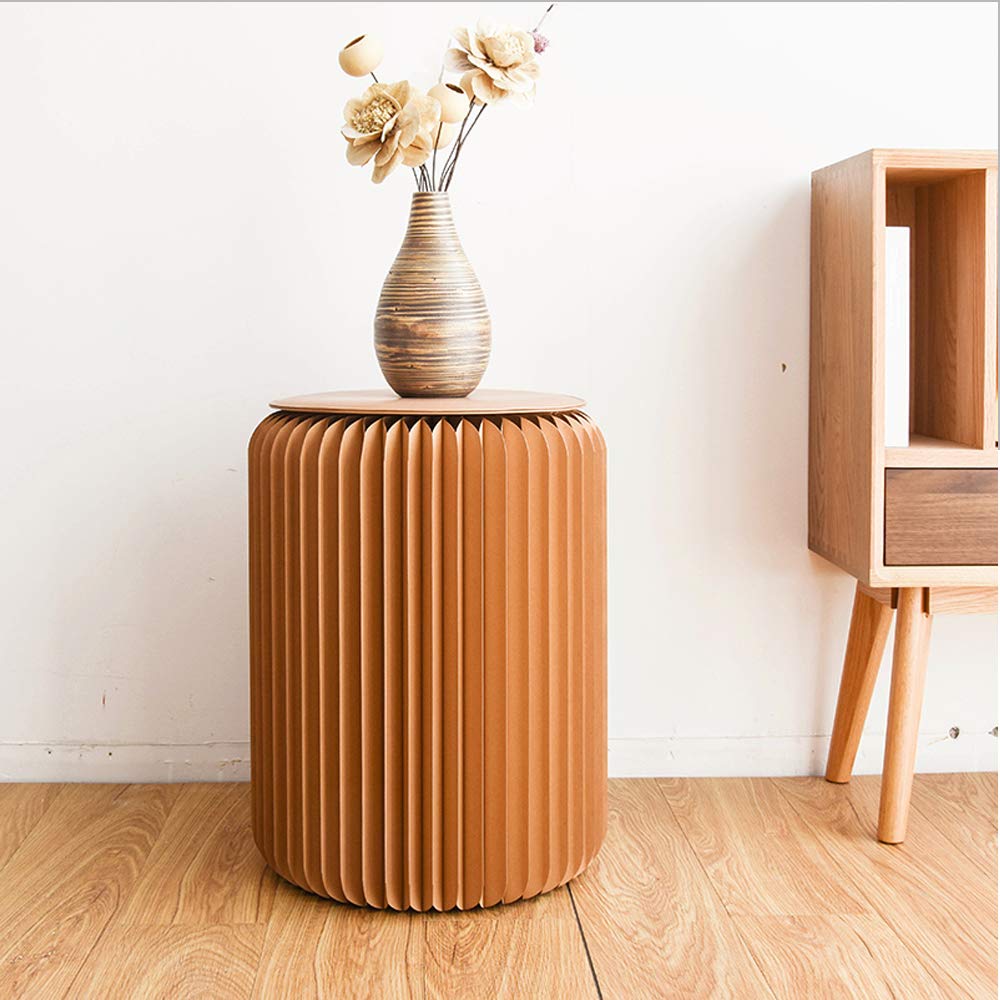 BIGTREE Black Craft Paper Stool with PU Cushion - 13.8 inch Height