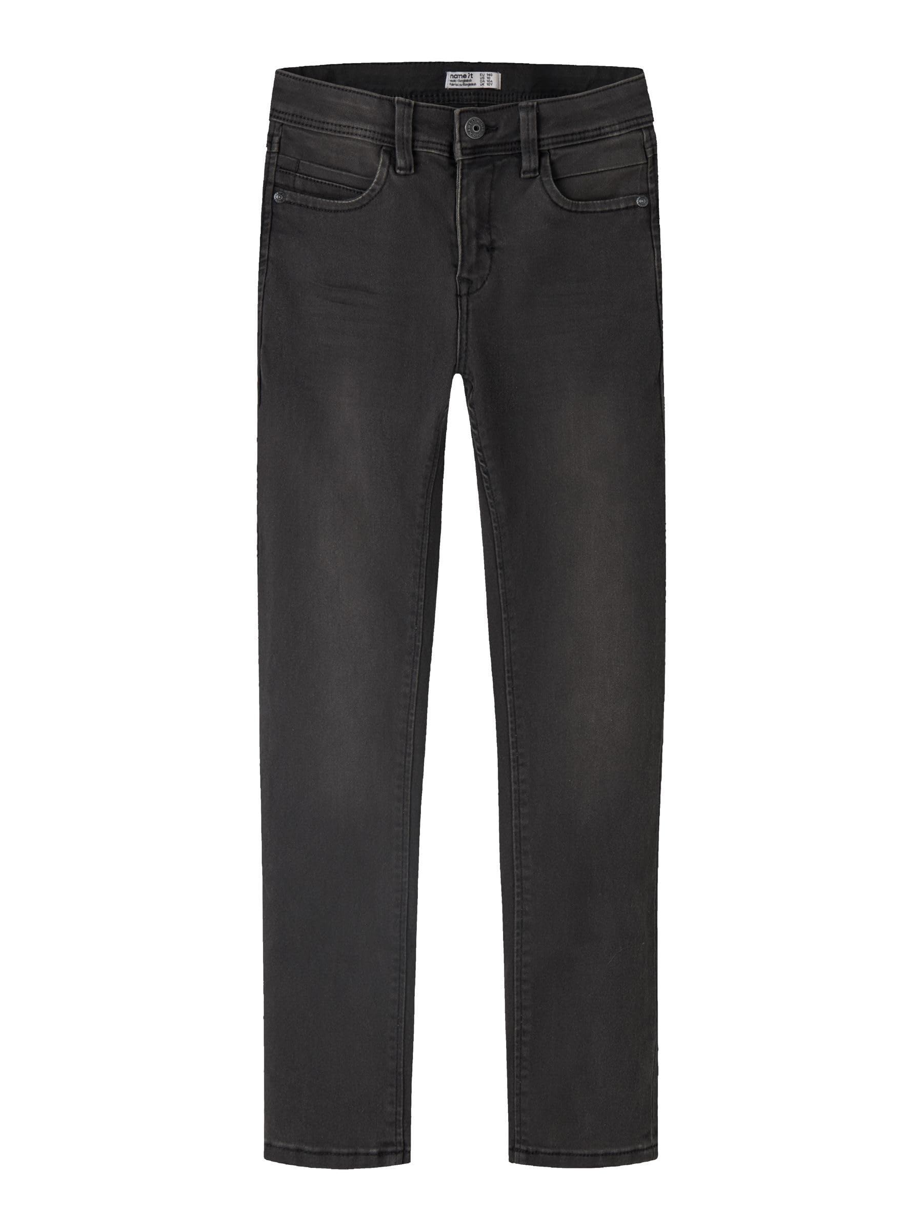 NAME IT Nkmsilas Dnmtax Noos Girls' Trousers, Black Denim, 10 Years