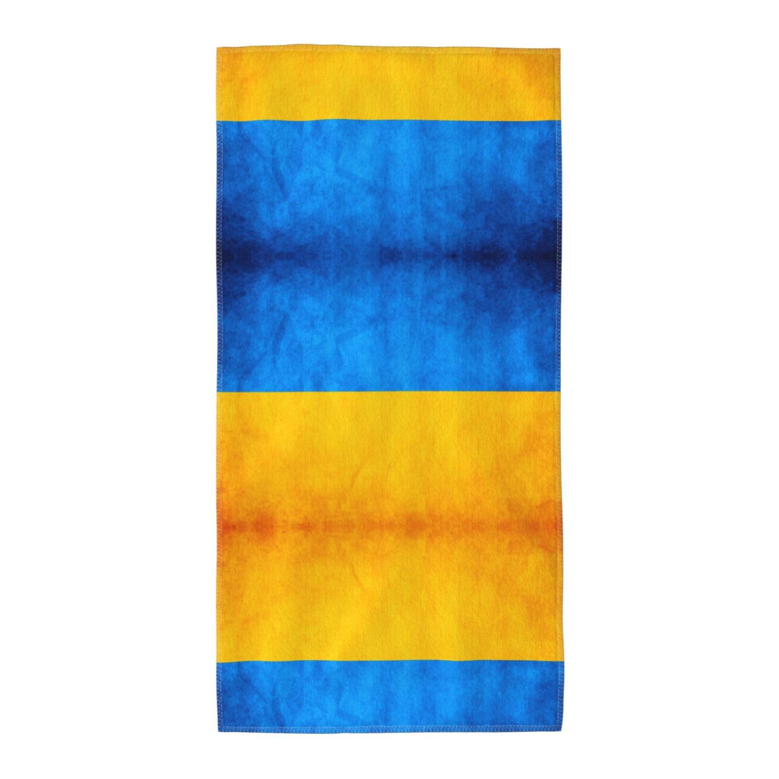 DIEzig Ukrainian Flag Fashion Printed Long Bath Towel For Pool Side Seaside Holiday
