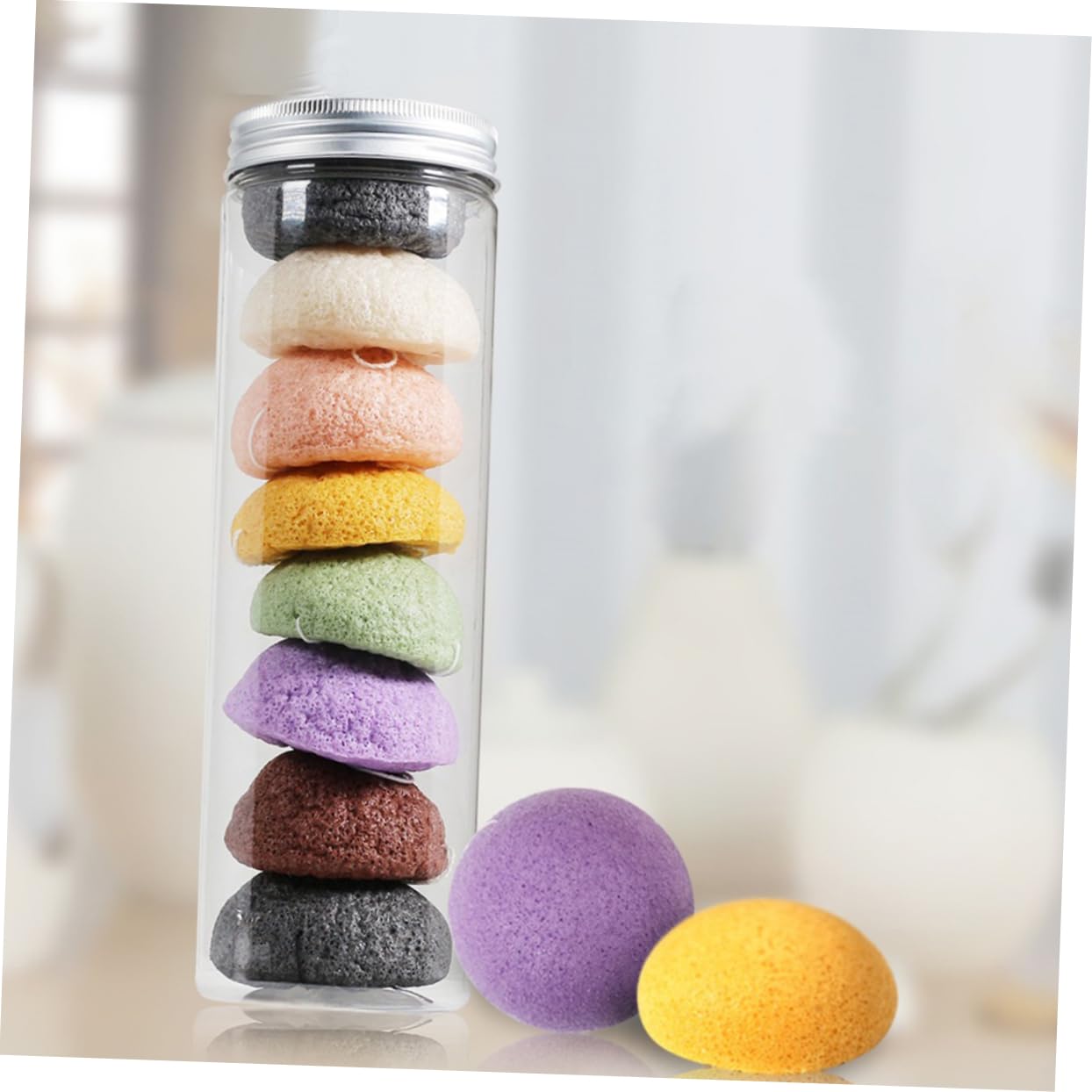 Healeved 24piezas Esponjas De Naturales Para Cuidado Facial De Exfoliantes y Limpiadoras Suaves Para Tipo De Piel Para Eliminar Maquillaje y Impurezas
